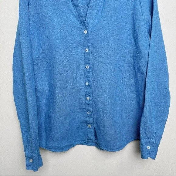 Cut Loose Womens Size Xsmall Linen Button Blue  Shirt - Picture 5 of 15